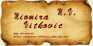 Miomira Vitković vizit kartica